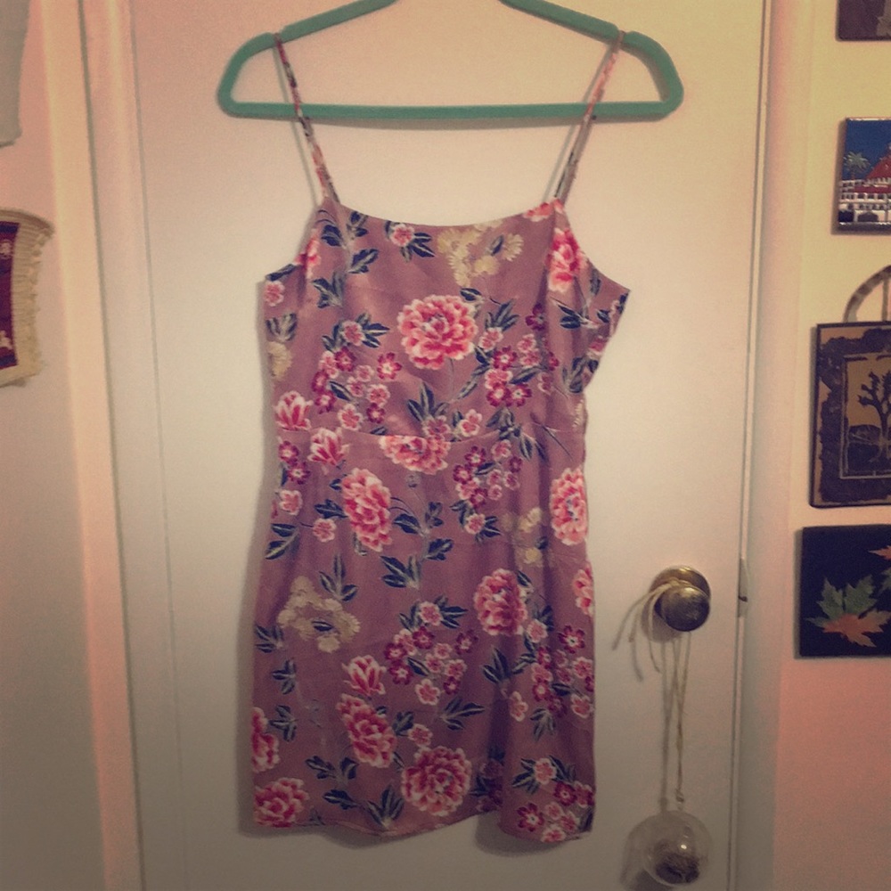Floral satin dress